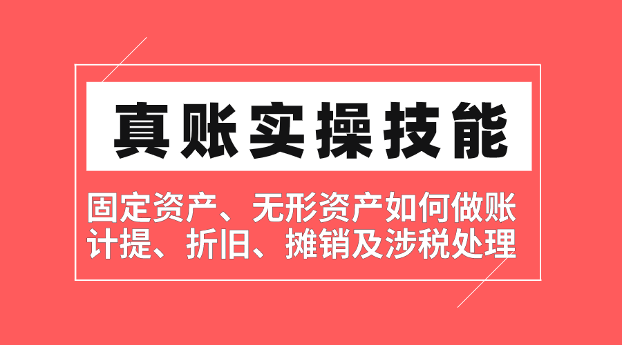 【固定资产会计 实操技能】手把手【实训班】