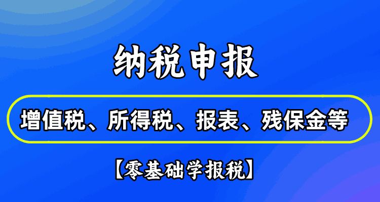 【新升级】纳税申报【报税课程】